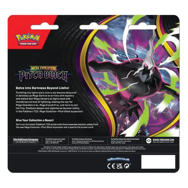 Alt view image 2 of 2 - Pokemon ME5 Mega Evolution Pitch Black 3-Pack Blister | Binacle
