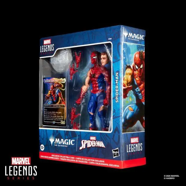 Alt view image 4 of 7 - Marvel Legends Series Magic: The Gathering Battle-Damaged Spider-Man 6-Inch Action Figure