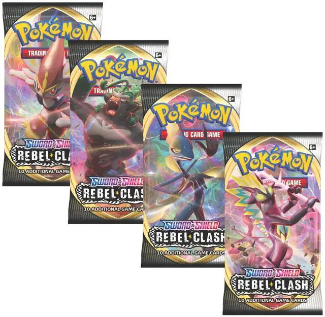 Main image of Pokemon SS2 Sword & Shield Rebel Clash Art Set | 4 Booster Packs (One of Each Artwork)
