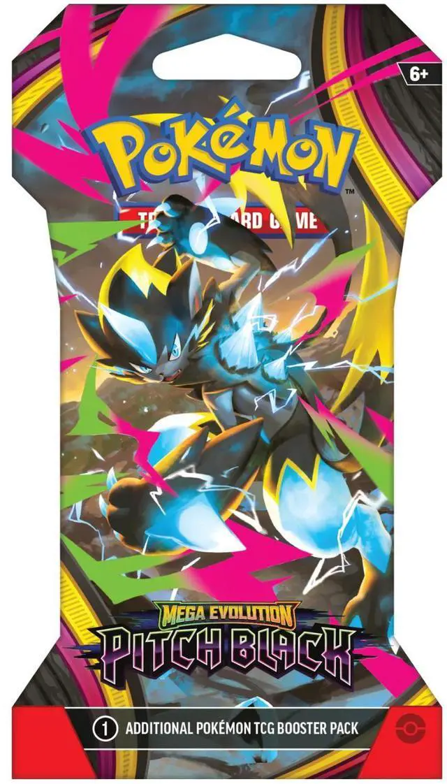 Main image of Pokemon ME5 Mega Evolution Pitch Black Sleeved Booster Pack | Mega Zeraora ex