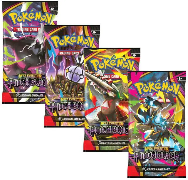 Main image of Pokemon ME5 Mega Evolution Pitch Black Art Set | 4 Booster Packs (One of Each Artwork)