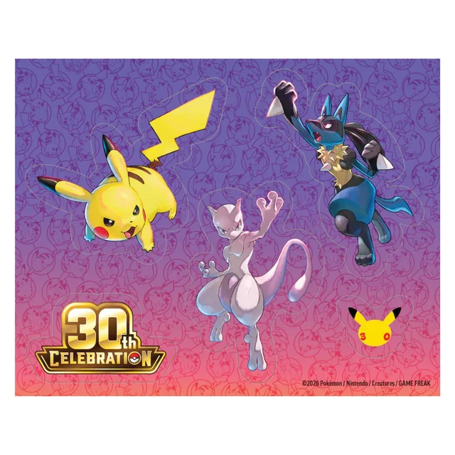 Alt view image 7 of 7 - Pokemon 30th Celebration Tech Sticker Collection Art Set | Alolan Exeggutor and Lucario