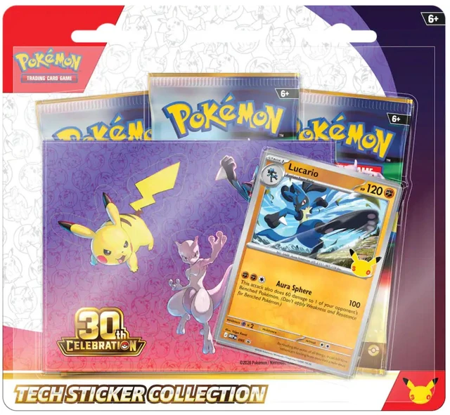 Main image of Pokemon 30th Celebration Tech Sticker Collection | Lucario