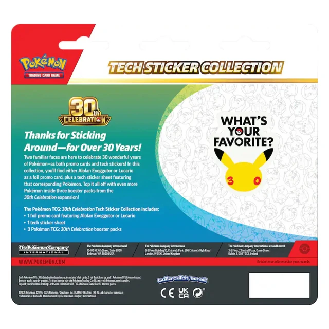 Alt view image 3 of 4 - Pokemon 30th Celebration Tech Sticker Collection | Alolan Exeggutor