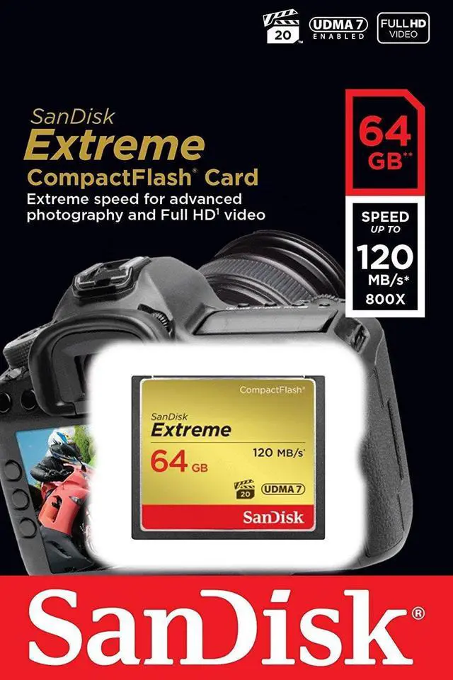 Alt view image 9 of 20 - SanDisk Extreme 64 GB CompactFlash