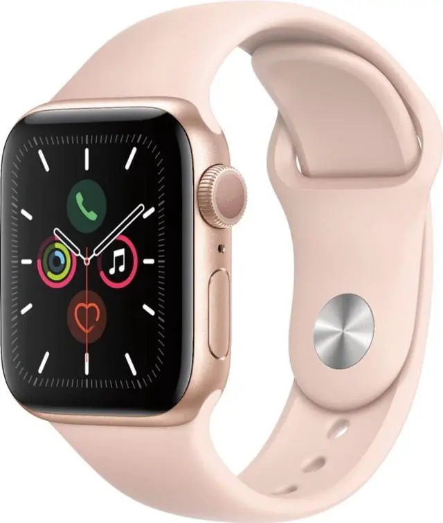 Main image of Apple Watch Series 5 GPS w/ 40MM Gold Aluminum Case & Pink Sand Sport Band