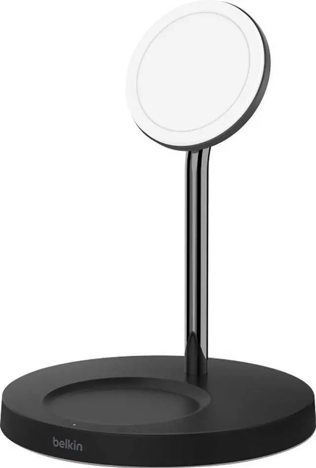 Alt view image 16 of 20 - Belkin 2-in-1 Wireless Charger Stand with MagSafe 15W WIZ010TTBK