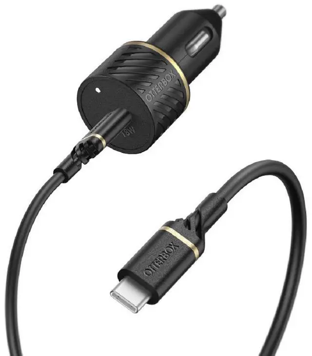 Main image of OtterBox USB-C to USB-C Fast Charge Car Charging Kit, 20W - Black Shimmer
