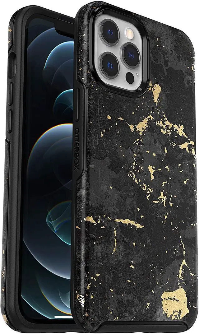 Alt view image 2 of 5 - OtterBox Symmetry Series Case for Apple iPhone 12 Pro Max - Enigma (Black/Gold)