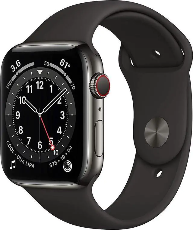 Main image of Apple Watch Series 6 GPS + LTE 44MM Graphite Stainless Steel Case & Sport Band