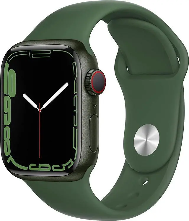 Main image of Apple Watch Series 7 GPS + LTE w/ 41MM Green Aluminum Case & Clover Sport Band