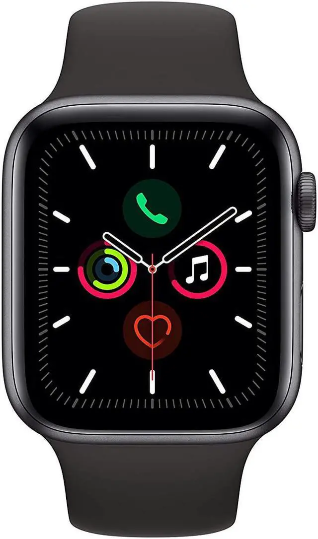 Alt view image 6 of 6 - Apple Watch Gen 5 Series 5 Cell 44mm Space Black Aluminum - Black Sport Band MWW12LL/A