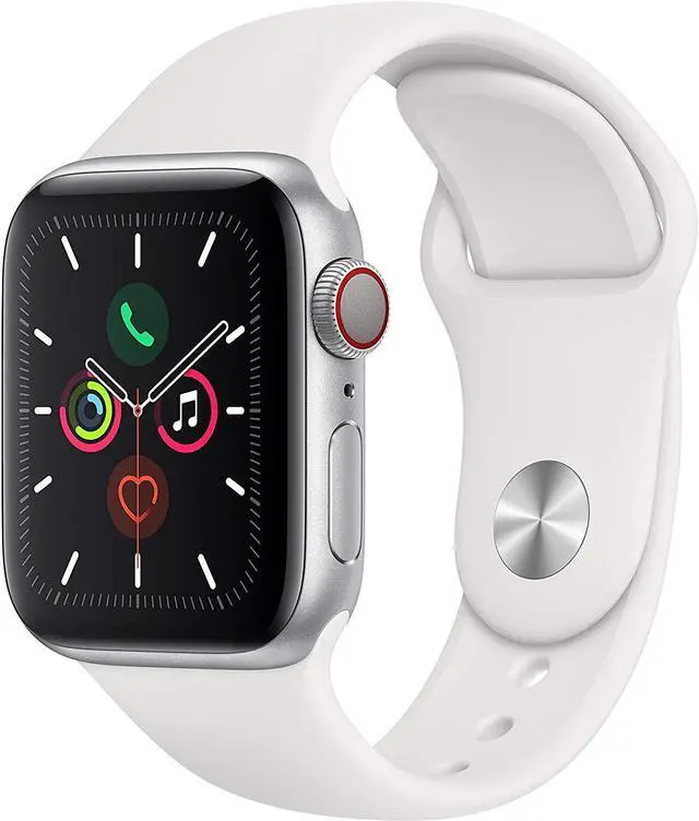 Main image of Apple Watch Series 5 GPS+LTE w/ 40MM Silver Aluminum Case & White Sport Band