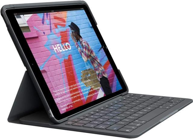 Alt view image 11 of 12 - Logitech Slim Folio Keyboard Case for Apple iPad 7th & 8th Gen 10.2" 920-009473