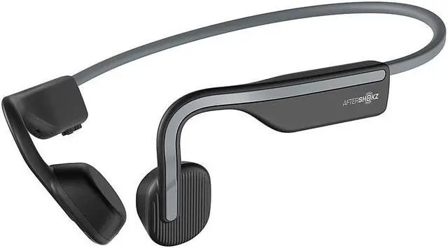 Alt view image 10 of 10 - Aftershokz OpenMove Open-Ear Wireless Headphones (Slate Grey)