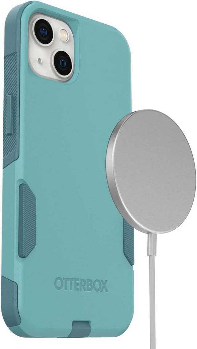 Alt view image 3 of 5 - OtterBox Commuter Series Antimicrobial Riveting Way (Teal) iPhone 13 Case 77-85432