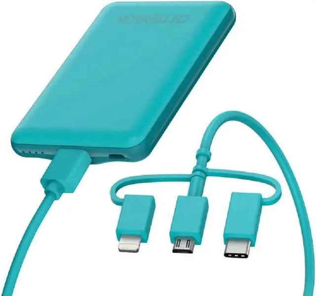 Main image of OtterBox Portable Charging Kit 5,000 mAh with 3-in-1 Cable - Rock Candy (Blue)