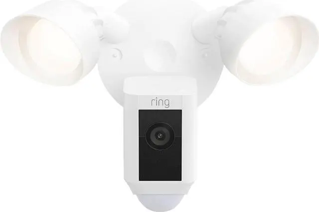Alt view image 2 of 2 - Ring B08F6GPQQ7 Floodlight Cam Plus Surveillance Camera - Wired - 1920 x 1080 - 2 MP - Wi-Fi 4 - Talk-Through Support - Motion Detection - Outdoor - Weatherproof - White
