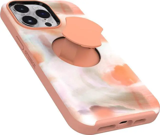 Alt view image 2 of 4 - OtterBox OtterGrip SYMMETRY SERIES Case for iPhone 14 Pro Max - Peaches (Orange)