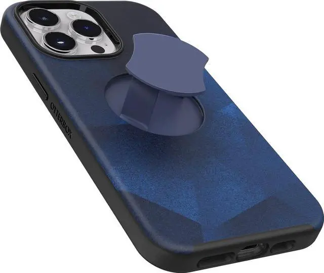 Alt view image 3 of 4 - OtterBox OtterGrip SYMMETRY SERIES Case for iPhone 14 Pro - Blue Storm (Blue)