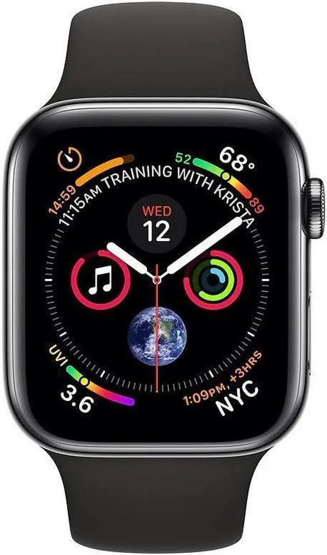 Alt view image 2 of 4 - Apple Watch Series 4 GPS+LTE w/ 44MM Black Stainless Steel Case & Sport Band