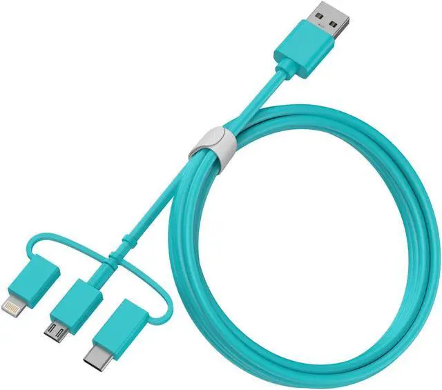 Alt view image 3 of 3 - OtterBox Portable Charging Kit 5,000 mAh with 3-in-1 Cable - Rock Candy (Blue)