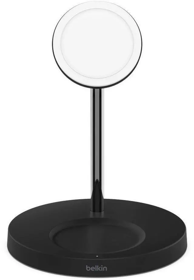 Alt view image 17 of 20 - Belkin 2-in-1 Wireless Charger Stand with MagSafe 15W WIZ010TTBK