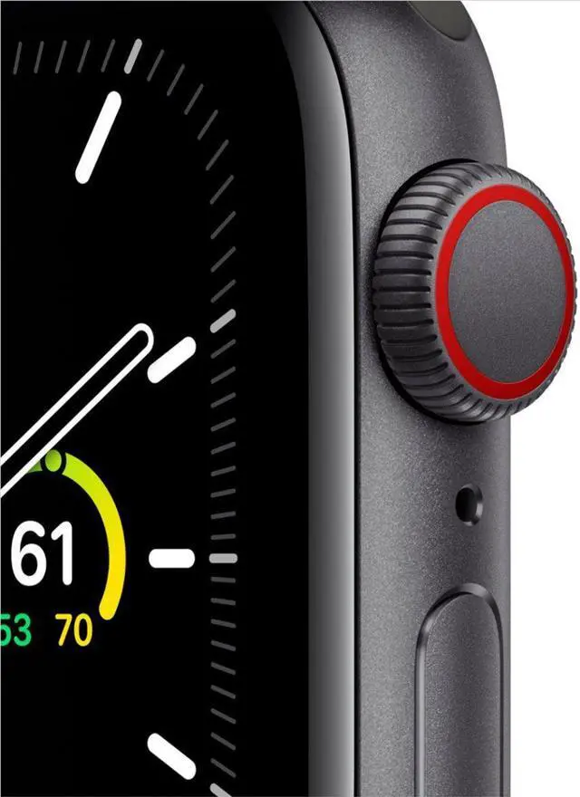Alt view image 3 of 4 - Apple Watch SE Cell 40mm Space Gray Aluminum - Black Sport Band MYED2LL/A