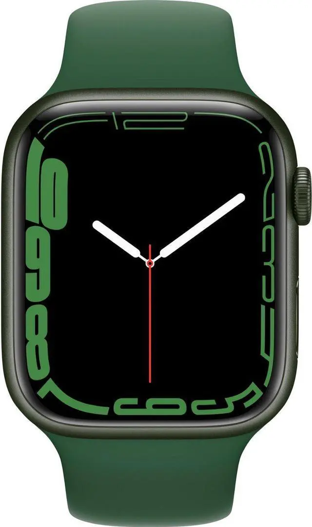 Alt view image 6 of 7 - APPLE WATCH 7 GPS + CELLULAR 45MM GREEN ALUM CLOVER SPORT BAND MKJ93LL/A
