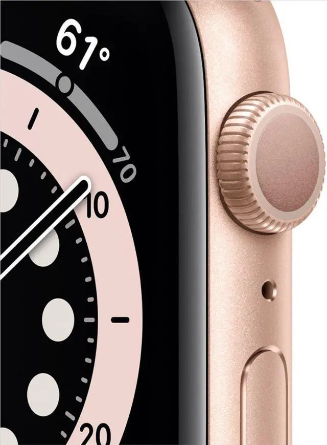 Alt view image 4 of 4 - Apple Watch Gen 6 Series 6 Cell 44mm Gold Aluminum - Pink Sand Sport Band M07G3LL/A