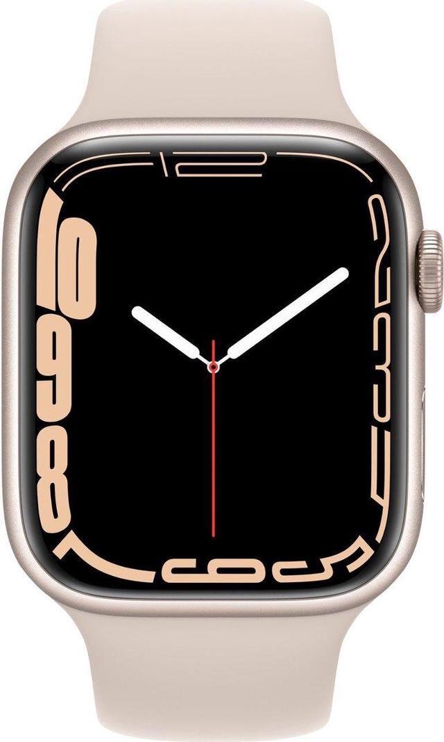 Alt view image 10 of 11 - Apple Watch Series 7 GPS + Cellular 45mm Starlight Aluminum Case with Starlight Sport Band - Regular