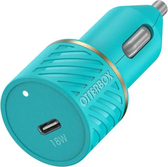 Alt view image 2 of 3 - OtterBox Lightning to USB-C Fast Charge Car Charging Kit 18W - Aqua