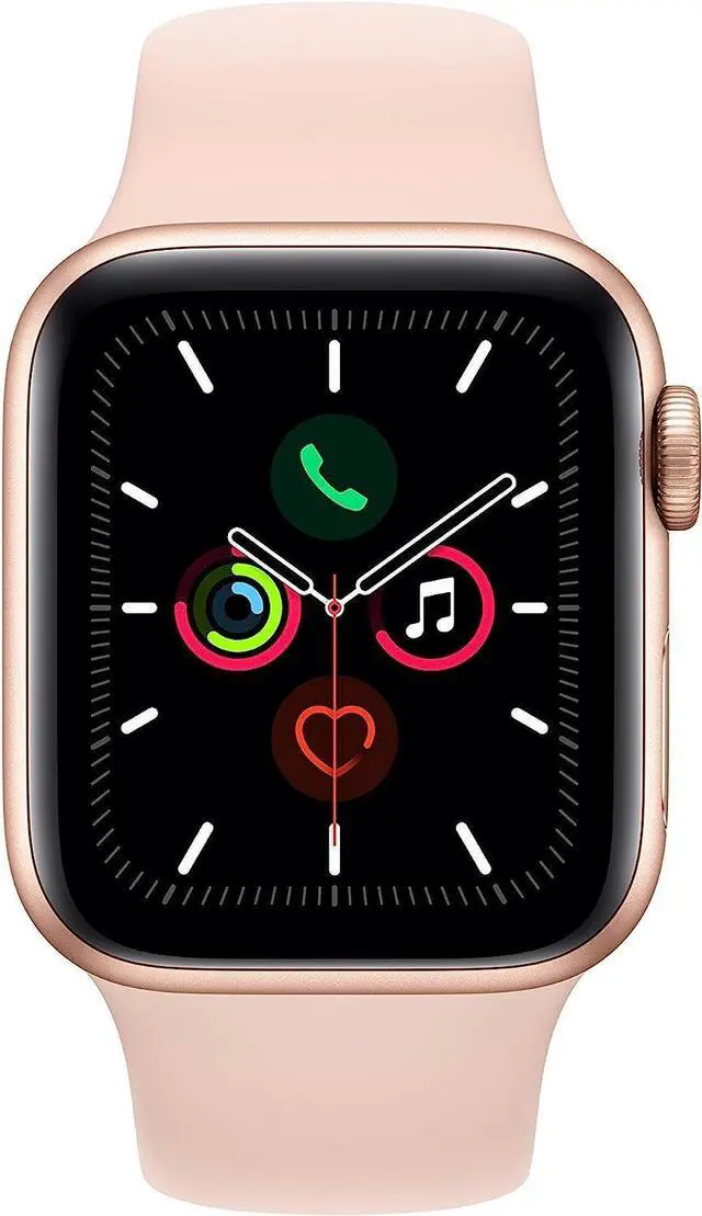Alt view image 3 of 4 - Apple Watch Series 5 GPS+LTE w/ 44MM Gold Aluminum Case & Pink Sand Sport Band