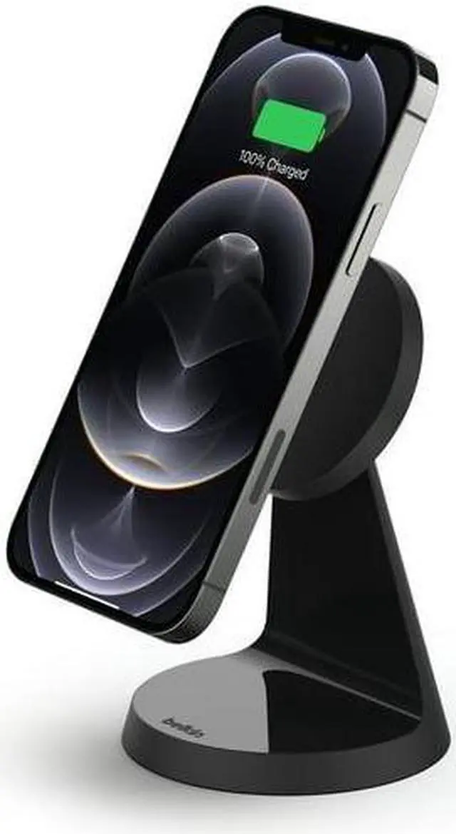 Alt view image 4 of 4 - Belkin BOOSTCHARGE Magnetic Wireless Charger Stand with MagSafe - Black