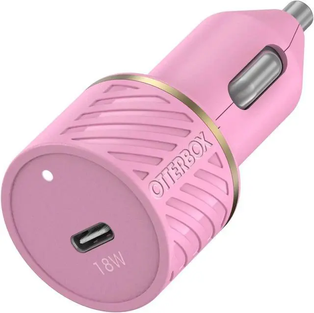 Alt view image 2 of 3 - OtterBox Lightning to USB-C Fast Charge Car Charging Kit 18W - Orchid Pink