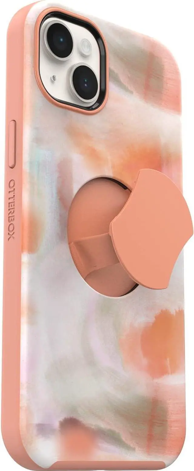 Alt view image 3 of 4 - OtterBox OTTERGRIP SYMMETRY SERIES Case for iPhone 14 Plus - Peaches (Orange)