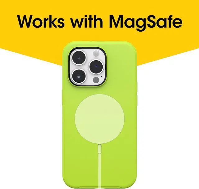 Alt view image 2 of 4 - OtterBox SYMMETRY SERIES+ Case with MagSafe for iPhone 14 Pro - Lime All Yours