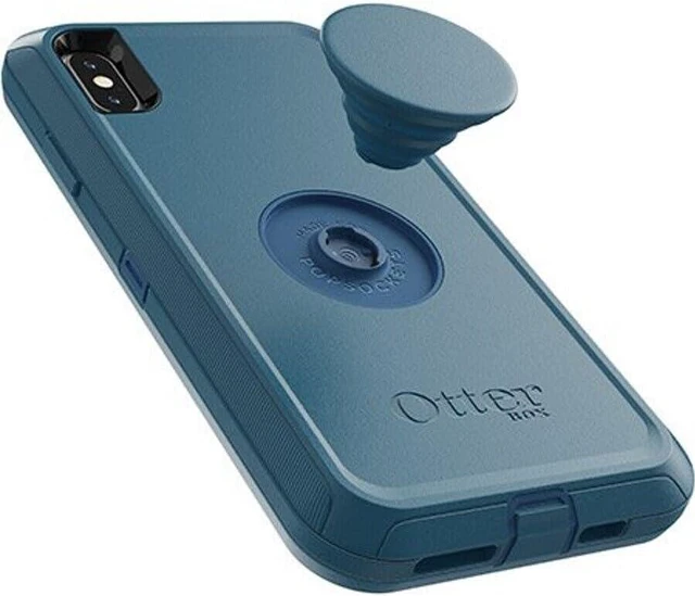 Alt view image 4 of 7 - Otter + Pop Defender Hard Case for Apple iPhone Xs Max - Winter Shade Blue