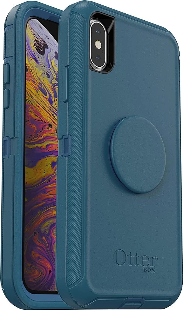 Alt view image 2 of 7 - Otter + Pop Defender Hard Case for Apple iPhone Xs Max - Winter Shade Blue