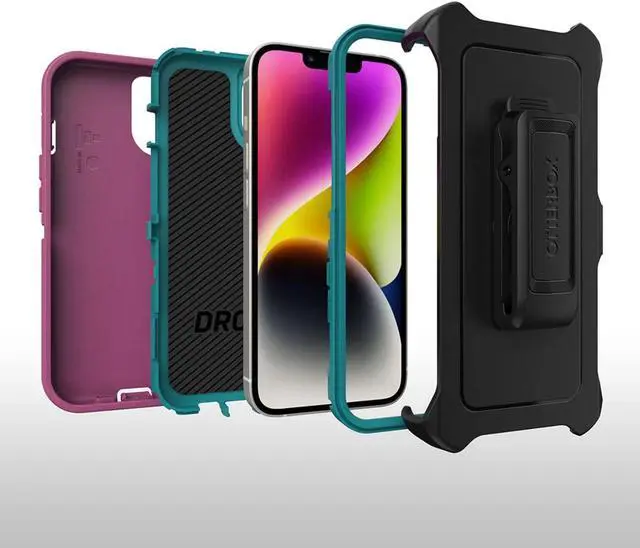 Alt view image 3 of 3 - OtterBox DEFENDER SERIES Case for iPhone 14 Plus - Canyon Sun (Pink)