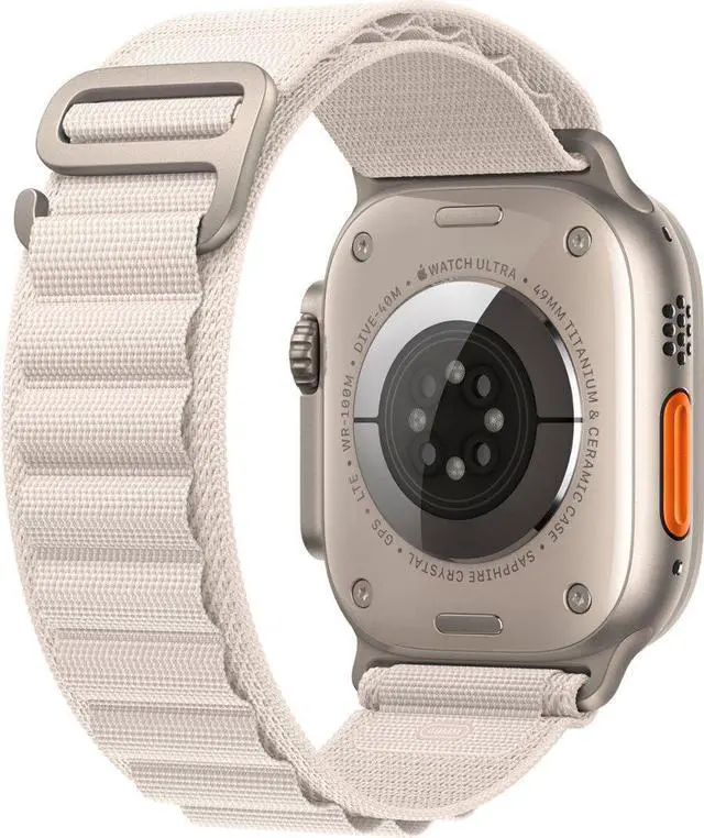 Alt view image 3 of 4 - Apple Watch Ultra (GPS + LTE) 49mm Titanium Case Starlight Alpine Loop - Large