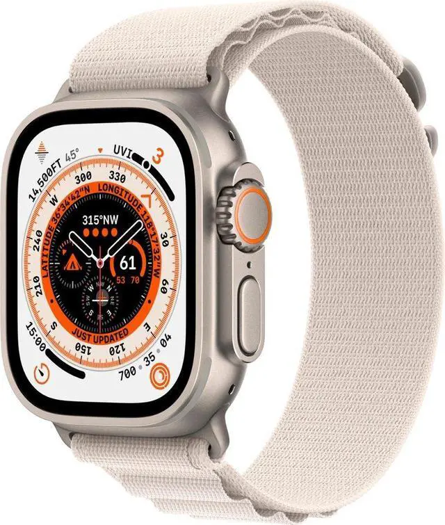 Main image of Apple Watch Ultra (GPS + LTE) 49mm Titanium Case Starlight Alpine Loop - Large