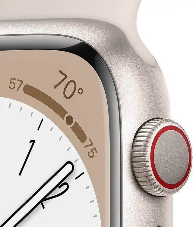 Alt view image 3 of 3 - Apple Watch Series 8 GPS + LTE 45MM Starlight Aluminum Case Starlight Sport Band
