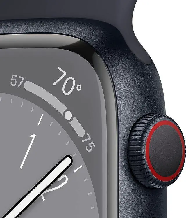 Alt view image 3 of 3 - Apple Watch (GPS + LTE) - Series 8 - 41MM Midnight Aluminum Case Midnight Sport Band