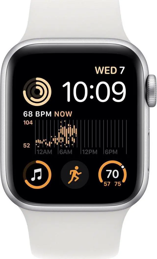 Alt view image 2 of 4 - Apple Watch Series SE 2ndGen GPS+LTE 40MM Silver Aluminum Case White Sport Band