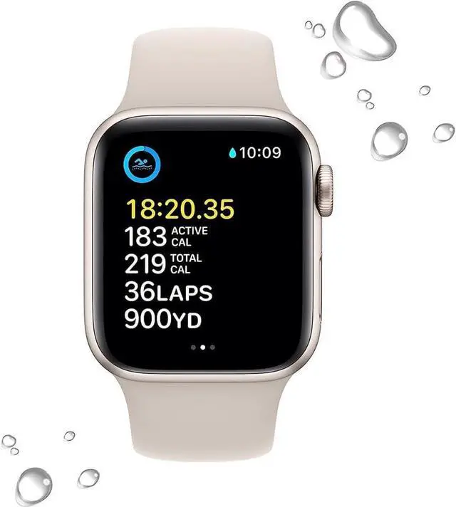 Alt view image 3 of 3 - Apple Watch Series SE 2nd Gen GPS+LTE 40MM Starlight Aluminum Case & Sport Band