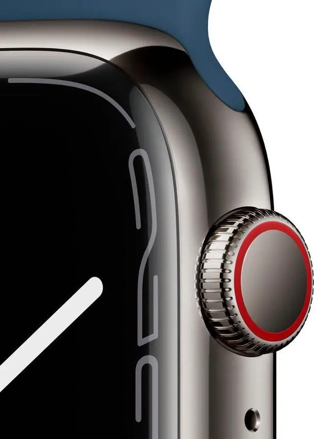 Alt view image 3 of 3 - Apple Watch Series 7 GPS+LTE 45MM Graphite Stainless Steel Case Abyss Blue Band