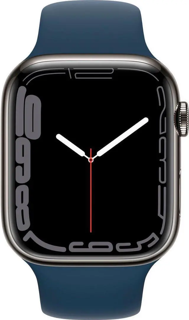 Alt view image 2 of 3 - Apple Watch Series 7 GPS+LTE 45MM Graphite Stainless Steel Case Abyss Blue Band