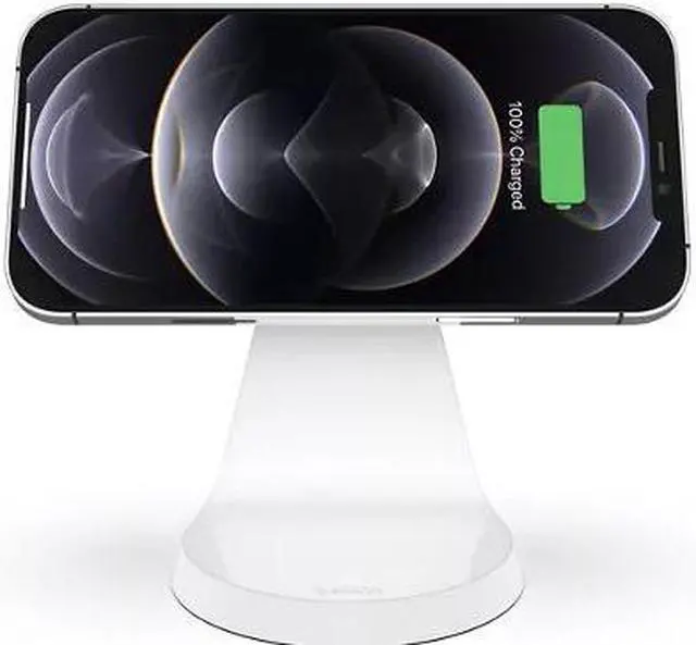 Alt view image 3 of 4 - Belkin BOOSTCHARGE Magnetic Wireless Charger Stand - White