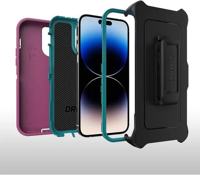 Alt view image 2 of 4 - OtterBox DEFENDER SERIES Case for iPhone 14 Pro - Canyon Sun (Pink)
